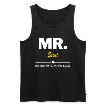 MR. souvent imité, jamais égalé Scout - Débardeur bio Premium Homme - noir - Devant - Michal (187cm)