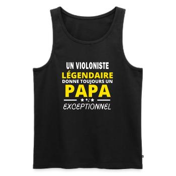 VIOLONISTE légendaire drôle papa exceptionnel - Débardeur bio Premium Homme - noir - Devant - Michal (187cm)