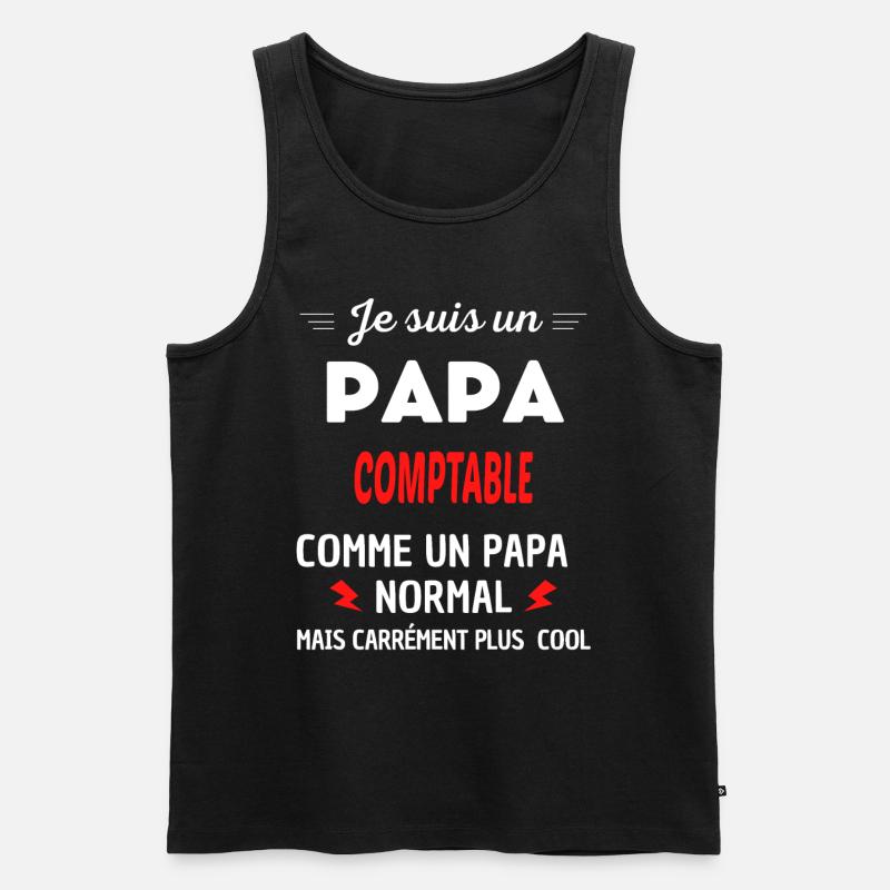 Je suis un PAPA COMPTABLE - Débardeur bio Premium Homme - noir