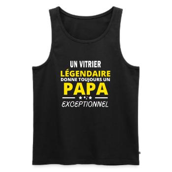 VITRIER légendaire drôle papa exceptionnel - Débardeur bio Premium Homme - noir - Devant - AI Model Male 178 light (178cm)