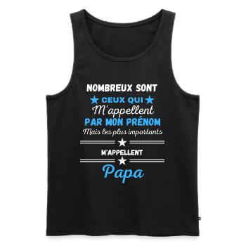 Plus Importants m'appellent Papa - Débardeur bio Premium Homme - noir - Devant - Michal (187cm)