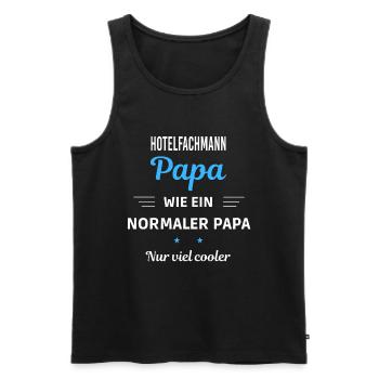 normaler Papa nur viel cooler Hotelfachmann - Männer Premium Bio Tank Top - Schwarz - Vorne - AI Model Male 178 light (178cm)