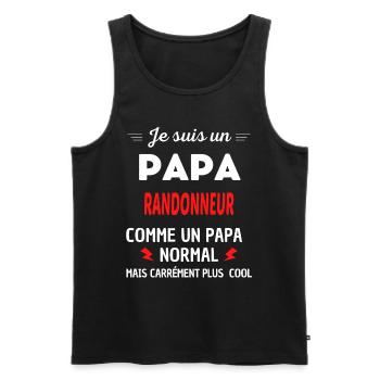 Je suis un PAPA RANDONNEUR - Débardeur bio Premium Homme - noir - Devant - AI Model Male 178 light (178cm)