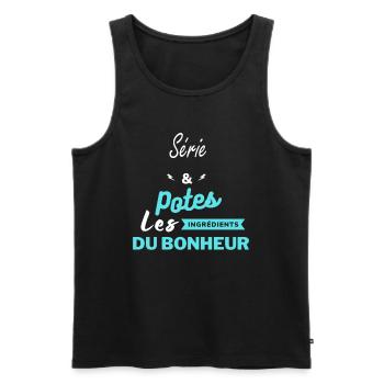 potes les ingrédients du bonheur Série - Débardeur bio Premium Homme - noir - Devant - Michal (187cm)