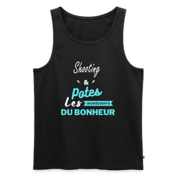 potes les ingrédients du bonheur Shooting - Débardeur bio Premium Homme - noir - Devant - Michal (187cm)