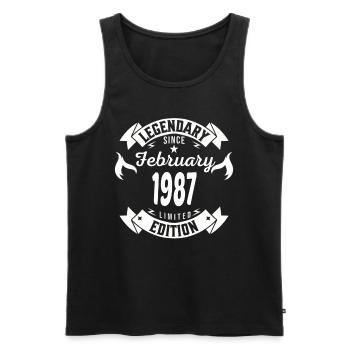 Legendär seit Februar 1987 - Männer Premium Bio Tank Top - Schwarz - Vorne - Michal (187cm)