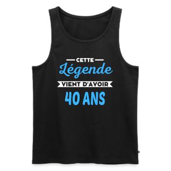 Cette Légende vient d'avoir 40 ans - Débardeur bio Premium Homme - noir - Devant - Michal (187cm)