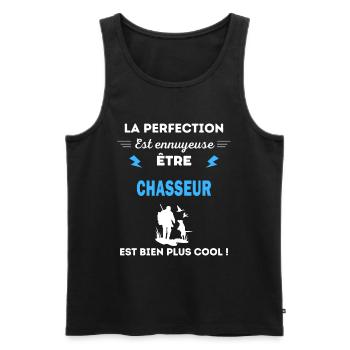 La perfection est ennuyeuse cool chasseur - Débardeur bio Premium Homme - noir - Devant - Michal (187cm)