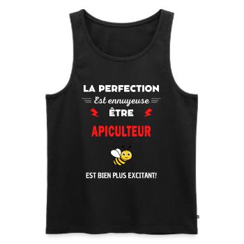 La perfection est ennuyeuse excitant! Apiculteur - Débardeur bio Premium Homme - noir - Devant - Michal (187cm)