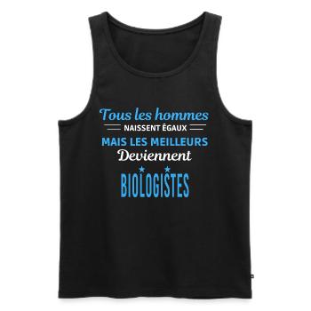 tous les hommes naissent égaux Biologistes - Débardeur bio Premium Homme - noir - Devant - Michal (187cm)