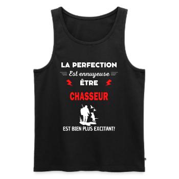 La perfection est ennuyeuse excitant! chasseur - Débardeur bio Premium Homme - noir - Devant - Michal (187cm)