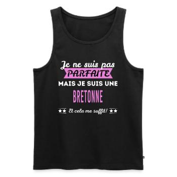 Je ne suis pas parfaite Bretonne - Débardeur bio Premium Homme - noir - Devant - Michal (187cm)