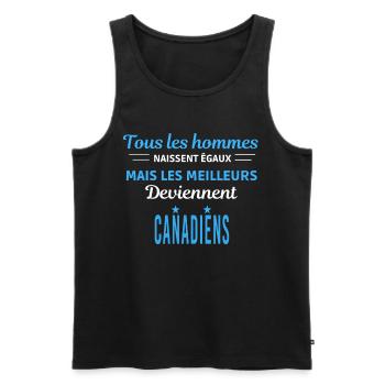 tous les hommes naissent égaux Canadiens - Débardeur bio Premium Homme - noir - Devant - Michal (187cm)
