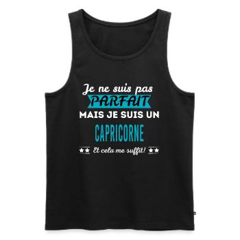 Je ne suis pas parfait CAPRICORNE - Débardeur bio Premium Homme - noir - Devant - Michal (187cm)