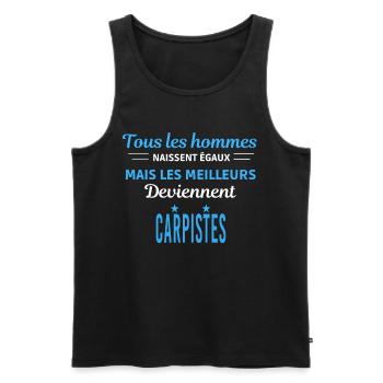 tous les hommes naissent égaux Carpistes - Débardeur bio Premium Homme - noir - Devant - Michal (187cm)