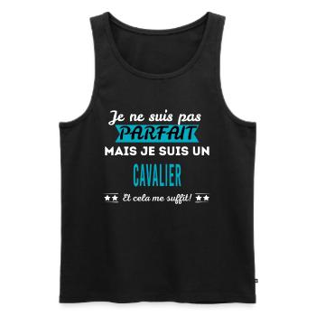 Je ne suis pas parfait CAVALIER - Débardeur bio Premium Homme - noir - Devant - Michal (187cm)