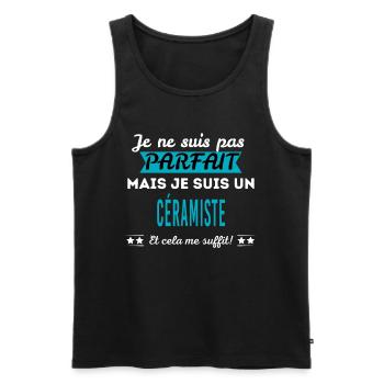 Je ne suis pas parfait CÉRAMISTE - Débardeur bio Premium Homme - noir - Devant - Michal (187cm)