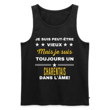 Je suis peut-être vieux CHARENTAIS - Débardeur bio Premium Homme - noir - Devant - Michal (187cm)