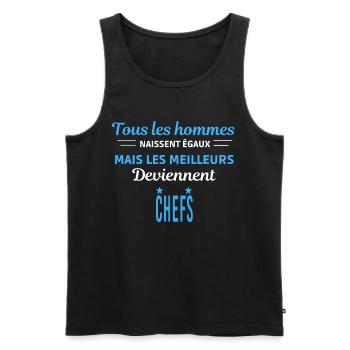 tous les hommes naissent égaux Chefs - Débardeur bio Premium Homme - noir - Devant - Michal (187cm)