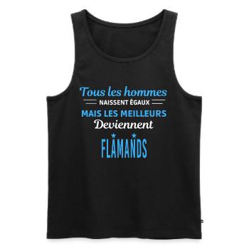 tous les hommes naissent égaux Flamands - Débardeur bio Premium Homme - noir - Devant - Michal (187cm)