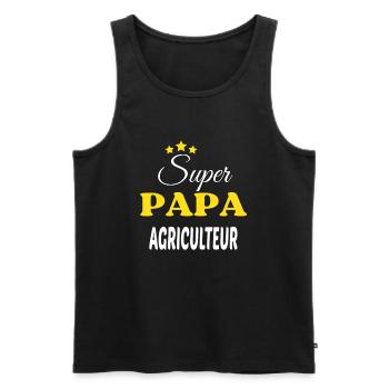 Super Papa AGRICULTEUR ANNIVERSAIRE - Débardeur bio Premium Homme - noir - Devant - Michal (187cm)