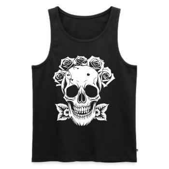 Horror Skull Skull Art Skull Gothic Heavy Metal - Men's Premium Organic Tank Top - black - Front - Michal (187cm)