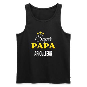 Super Papa APICULTEUR ANNIVERSAIRE - Débardeur bio Premium Homme - noir - Devant - Michal (187cm)