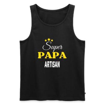 Super Papa ARTISAN ANNIVERSAIRE - Débardeur bio Premium Homme - noir - Devant - Michal (187cm)