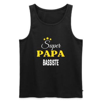 Super Papa BASSISTE ANNIVERSAIRE - Débardeur bio Premium Homme - noir - Devant - Michal (187cm)