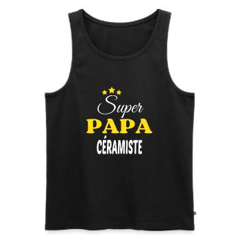 Super Papa CÉRAMISTE ANNIVERSAIRE - Débardeur bio Premium Homme - noir - Devant - Michal (187cm)