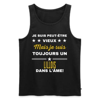 Je suis peut-être vieux LILLOIS - Débardeur bio Premium Homme - noir - Devant - Michal (187cm)