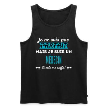 Je ne suis pas parfait MÉDECIN - Débardeur bio Premium Homme - noir - Devant - Michal (187cm)