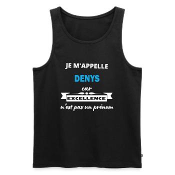 Je m'appelle excellence Denys - Débardeur bio Premium Homme - noir - Devant - Michal (187cm)
