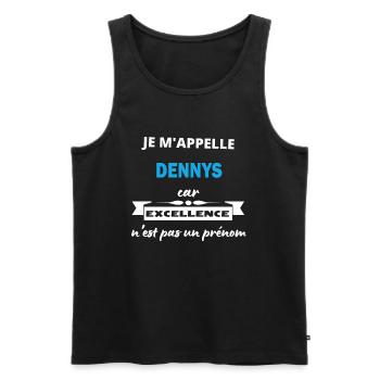 Je m'appelle excellence Dennys - Débardeur bio Premium Homme - noir - Devant - Michal (187cm)