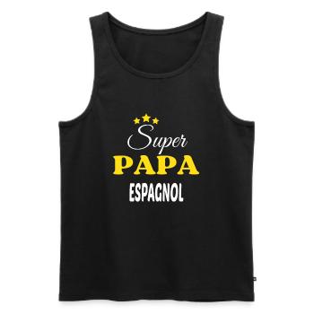 Super Papa ESPAGNOL ANNIVERSAIRE - Débardeur bio Premium Homme - noir - Devant - Michal (187cm)