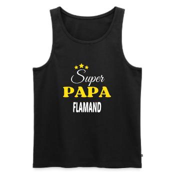 Super Papa FLAMAND ANNIVERSAIRE - Débardeur bio Premium Homme - noir - Devant - Michal (187cm)