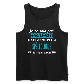 Je ne suis pas parfait SPÉLÉOLOGUE - Débardeur bio Premium Homme - noir - Devant - Michal (187cm)