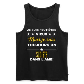 Je suis peut-être vieux SUDISTE - Débardeur bio Premium Homme - noir - Devant - Michal (187cm)