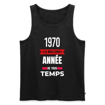 La meilleure année de tous les temps 1970 - Débardeur bio Premium Homme - noir - Devant - Michal (187cm)