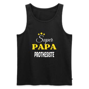 Super Papa PROTHESISTE ANNIVERSAIRE - Débardeur bio Premium Homme - noir - Devant - Michal (187cm)