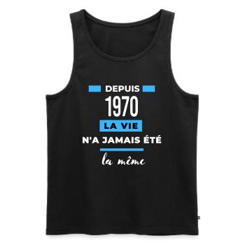 La vie n'a jamais été la même dépuis 1970 - Débardeur bio Premium Homme - noir - Devant - Michal (187cm)