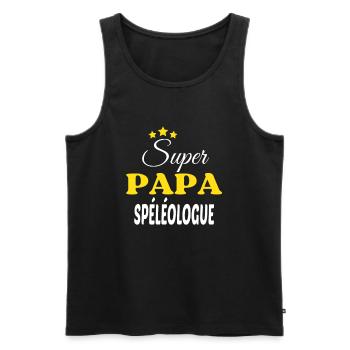 Super Papa SPÉLÉOLOGUE ANNIVERSAIRE - Débardeur bio Premium Homme - noir - Devant - Michal (187cm)
