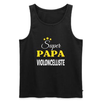 Super Papa VIOLONCELLISTE ANNIVERSAIRE - Débardeur bio Premium Homme - noir - Devant - Michal (187cm)