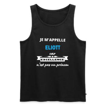 Je m'appelle excellence Eliott - Débardeur bio Premium Homme - noir - Devant - Michal (187cm)