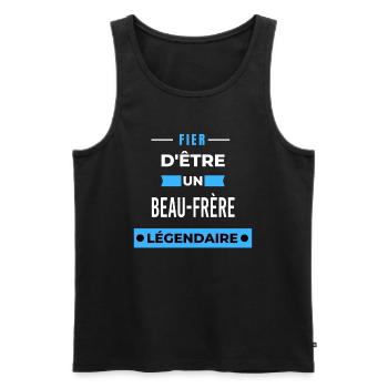 Fier d'être un légendaire BEAU-FRÈRE HUMOUR - Débardeur bio Premium Homme - noir - Devant - Michal (187cm)