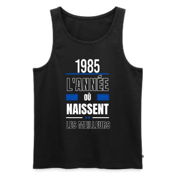 L'année où naissent les meilleurs 1985 - Débardeur bio Premium Homme - noir - Devant - Michal (187cm)