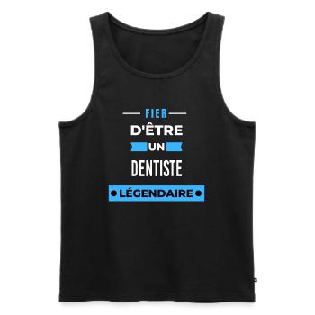 Fier d'être un légendaire DENTISTE HUMOUR - Débardeur bio Premium Homme - noir - Devant - Michal (187cm)