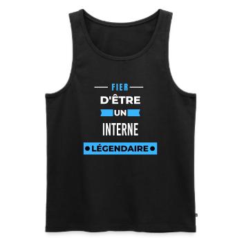 Fier d'être un légendaire INTERNE HUMOUR - Débardeur bio Premium Homme - noir - Devant - AI Model Male 178 light (178cm)