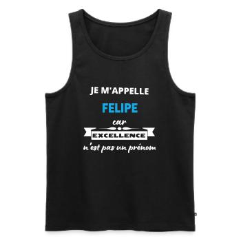 Je m'appelle excellence Felipe - Débardeur bio Premium Homme - noir - Devant - Michal (187cm)