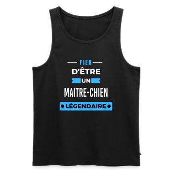 Fier d'être un légendaire MAITRE-CHIEN HUMOUR - Débardeur bio Premium Homme - noir - Devant - Michal (187cm)